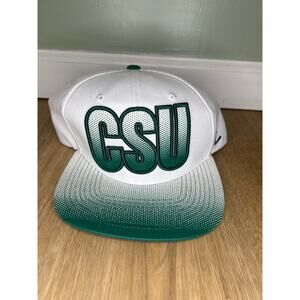 Colorado State University Men’s Flat Bill Snap Back Hat Cap CSU Rams White Green